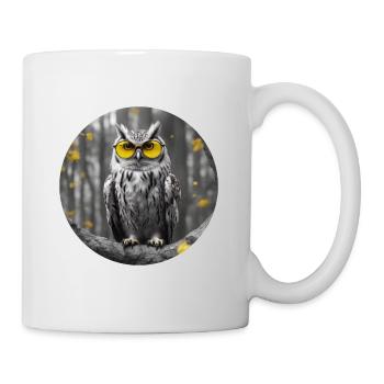 Cool owl sees it all - Mug - white - Right