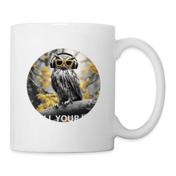 Cool owl chilling - Mug - white - Right