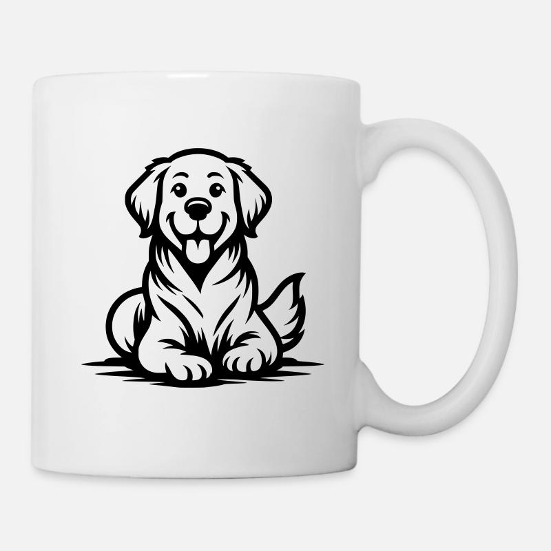 Dessin de Goldie Happy Golden Retriever - Mug blanc - blanc