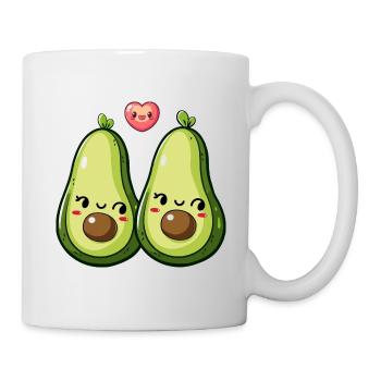 Avokado Paar Liebe Herz Valentinstag - Tasse - Weiß - Rechts