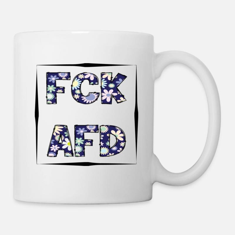 Blumige Grüße - Tasse - Weiß