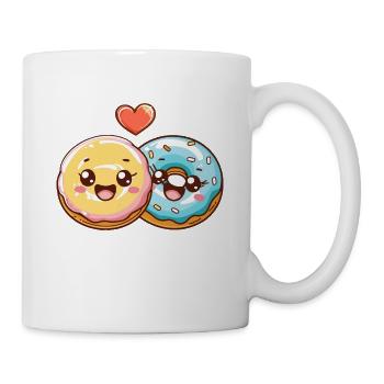 Donuts Paar Liebe Herz Valentinstag - Tasse - Weiß - Rechts