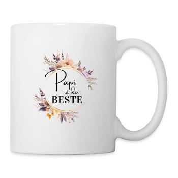 Papi ist der Beste! Krone & Kranz - Tasse - Weiß - Rechts
