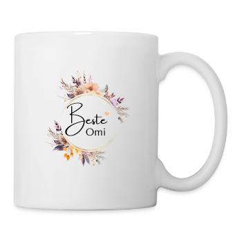 Beste Omi! Boho-Blumen-Kreis - Tasse - Weiß - Rechts