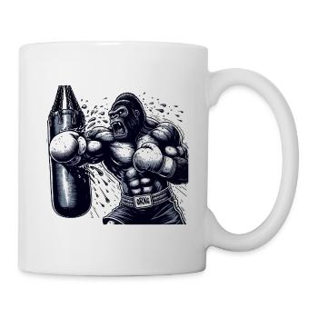 Boxender Gorilla - Tasse - Weiß - Rechts