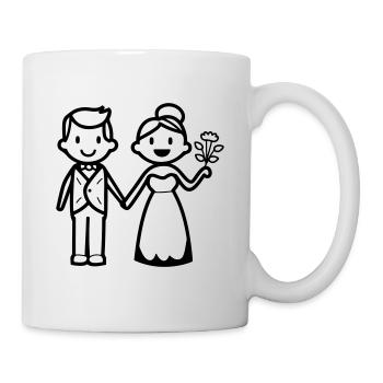 Hochzeit Brautpaar Ehepaar - Tasse - Weiß - Rechts
