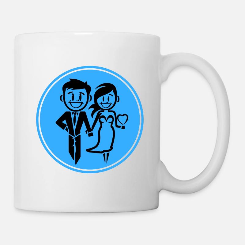 Jeunes mariés, Mariage, Mariée, Marié - Mug blanc - blanc