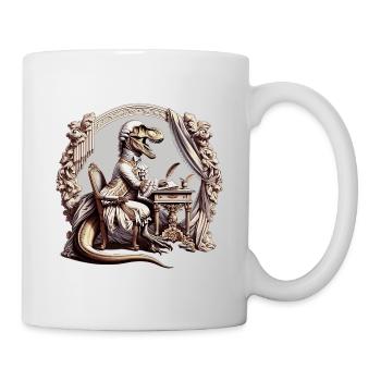 Der Dichtende T-Rex - Majestätisch & Gelehrt - Tasse - Weiß - Rechts