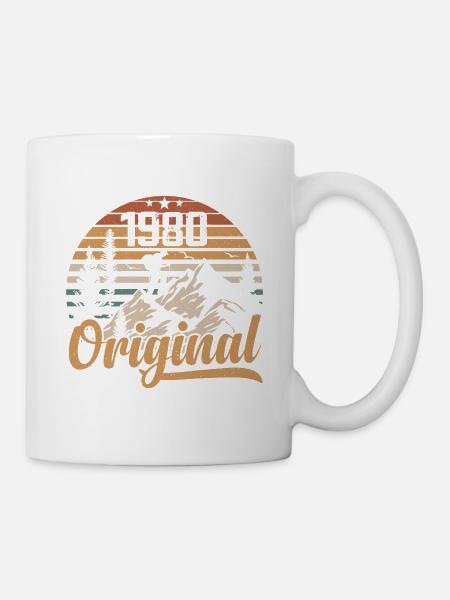 Original 1980er Retro 1980er Vintage 1980er Jahre Jubiläum - Tasse - Weiß
