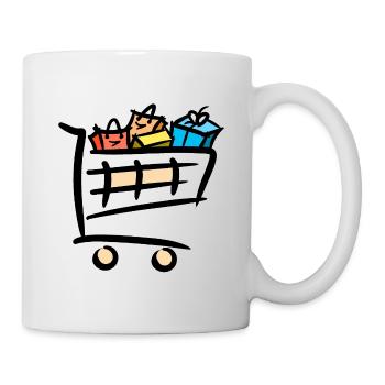 Full Shopping Cart Shopping Bags Gifts - Mug - white - Right