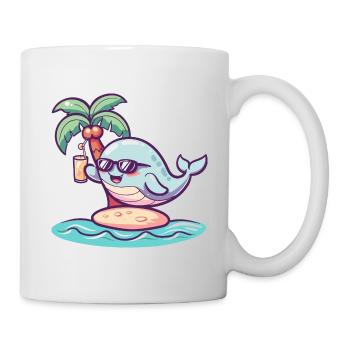 Whale Summer Beach Vacation - Mug - white - Right