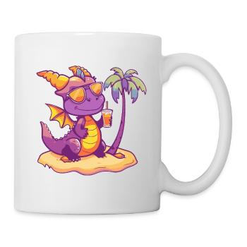 Dragon Summer Beach Vacation - Mug - white - Right