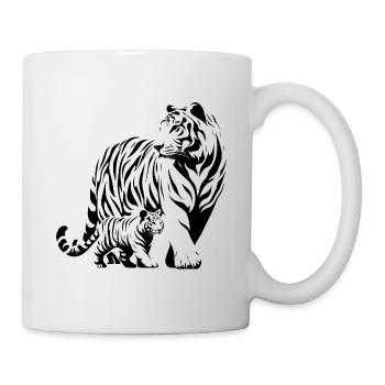 Little tiger family - Mug - white - Right