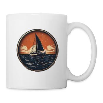 Sailing ship in the sunset - Tasse - Weiß - Rechts