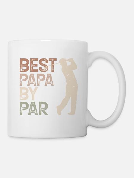 Best Dad By Par Golfing Golf Lover Father's Day - Mug blanc - blanc