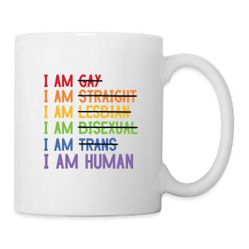 I Am Human Rainbow LGBTQ+ - Tasse - Weiß - Rechts