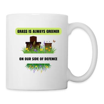 Grass is always greener on our side of defence. - Mug - white - Right