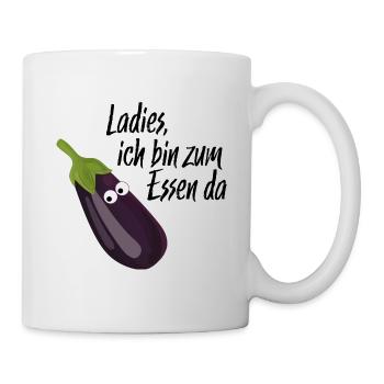 Ladies ich bin zum essen da Aubergine - Tasse - Weiß - Rechts
