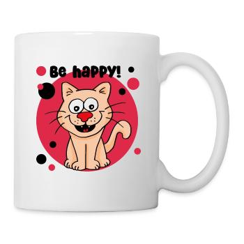 Be happy! - Tasse - Weiß - Rechts