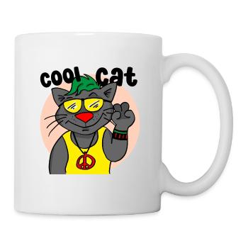 Chat cool - Mug blanc - blanc - Droite