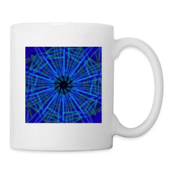 Blaues abstraktes Design - Tasse - Weiß - Rechts