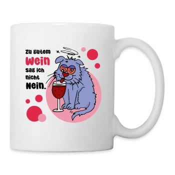 Zu gutem Wein sag ich nicht nein. - Tasse - Weiß - Rechts