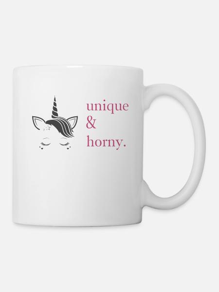Unique & Horny. - Tasse - Weiß
