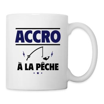 accro à la pêche - Mug blanc - blanc - Droite