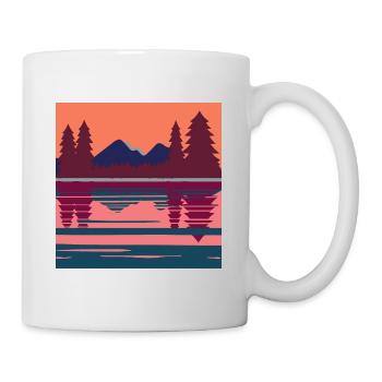 See mit Berge - Tasse - Weiß - Rechts