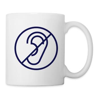 Deafness, hearing symbol, deaf sign - Mug - white - Right