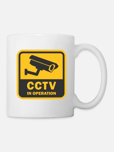 SECURITY CAMERAS IN USE - CCTV in operation - Mug - white