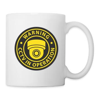 Security cameras in use symbol icon. Fixed CCTV - Mug - white - Right