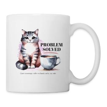 Kaffee und Katzen - Tasse - Weiß - Rechts