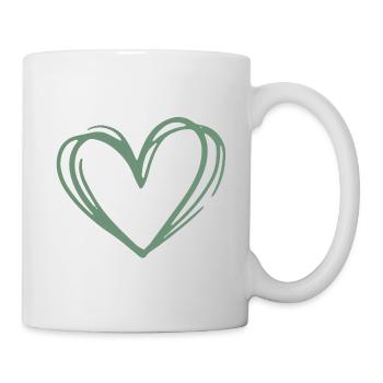 Einfaches Herz - Tasse - Weiß - Rechts