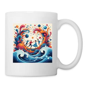 Family Dancing on the Water Abstract - Mug - white - Right