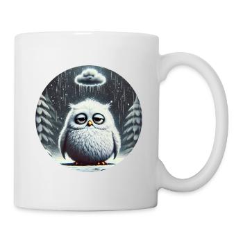 Eule Triste im eisigen Regen - Tasse - Weiß - Rechts