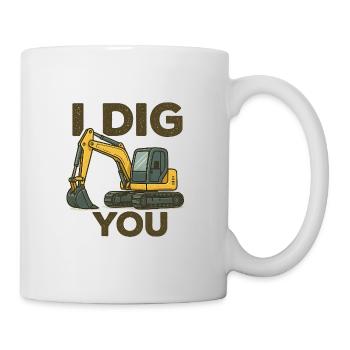 Bagger - Tasse - Weiß - Rechts