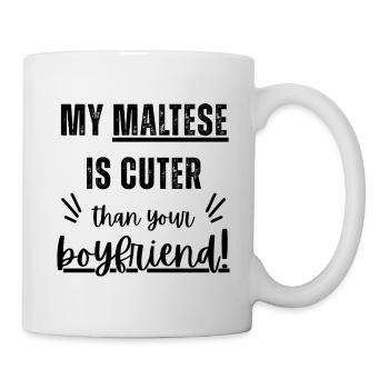 Mon bichon maltais est plus mignon que ton copain - Mug blanc - blanc - Droite