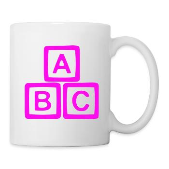ABC Neon Block Grafikdruck - Tasse - Weiß - Rechts