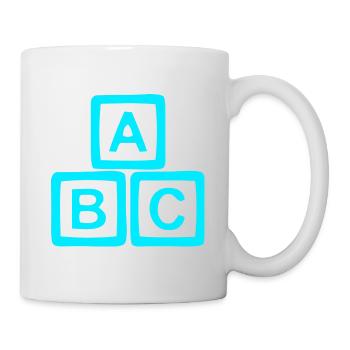 Neon ABC Block Muster - Tasse - Weiß - Rechts