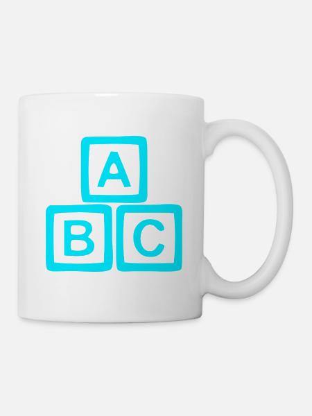 Neon ABC Block Muster - Tasse - Weiß