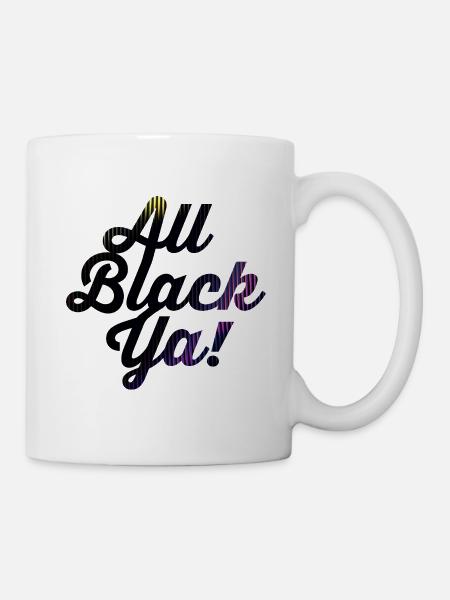 All Black Ya Neon Stripe Font - Mug - white