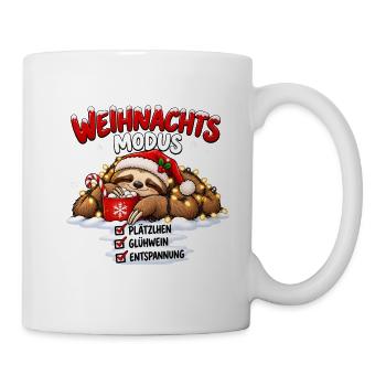 Weihnachtsmodus – Plätzchen Glühwein Entspannung - Tasse - Weiß - Rechts