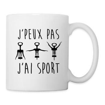 Je peux pas j'ai sport - Mug blanc - blanc - Droite