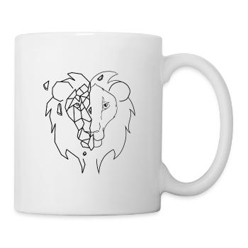 stilisierter Löwenkopf - Tasse - Weiß - Rechts