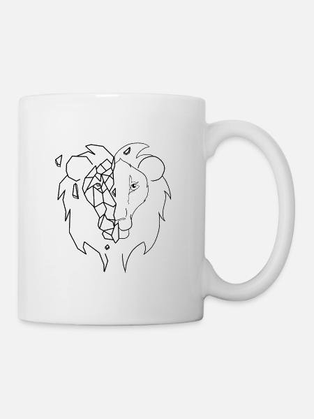 Stylized lion head - Mug - white