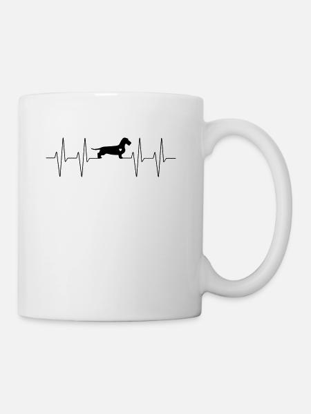 rythme cardiaque teckel - Mug blanc - blanc