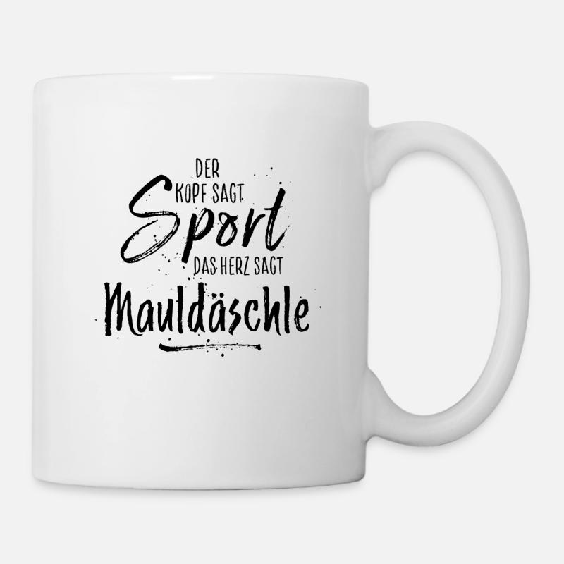 mauldäschle schwarz - Tasse - Weiß