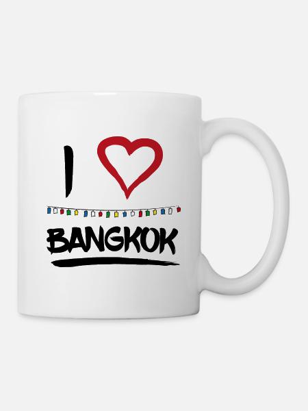 I love Bangkok Thailand fullmoon party Geschenk - Tasse - Weiß