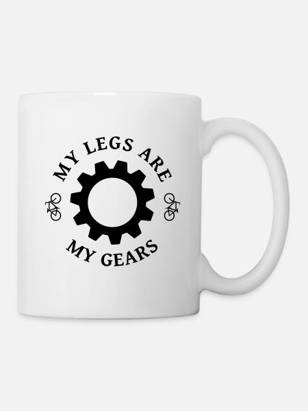 My legs are my gear - Tasse - Weiß